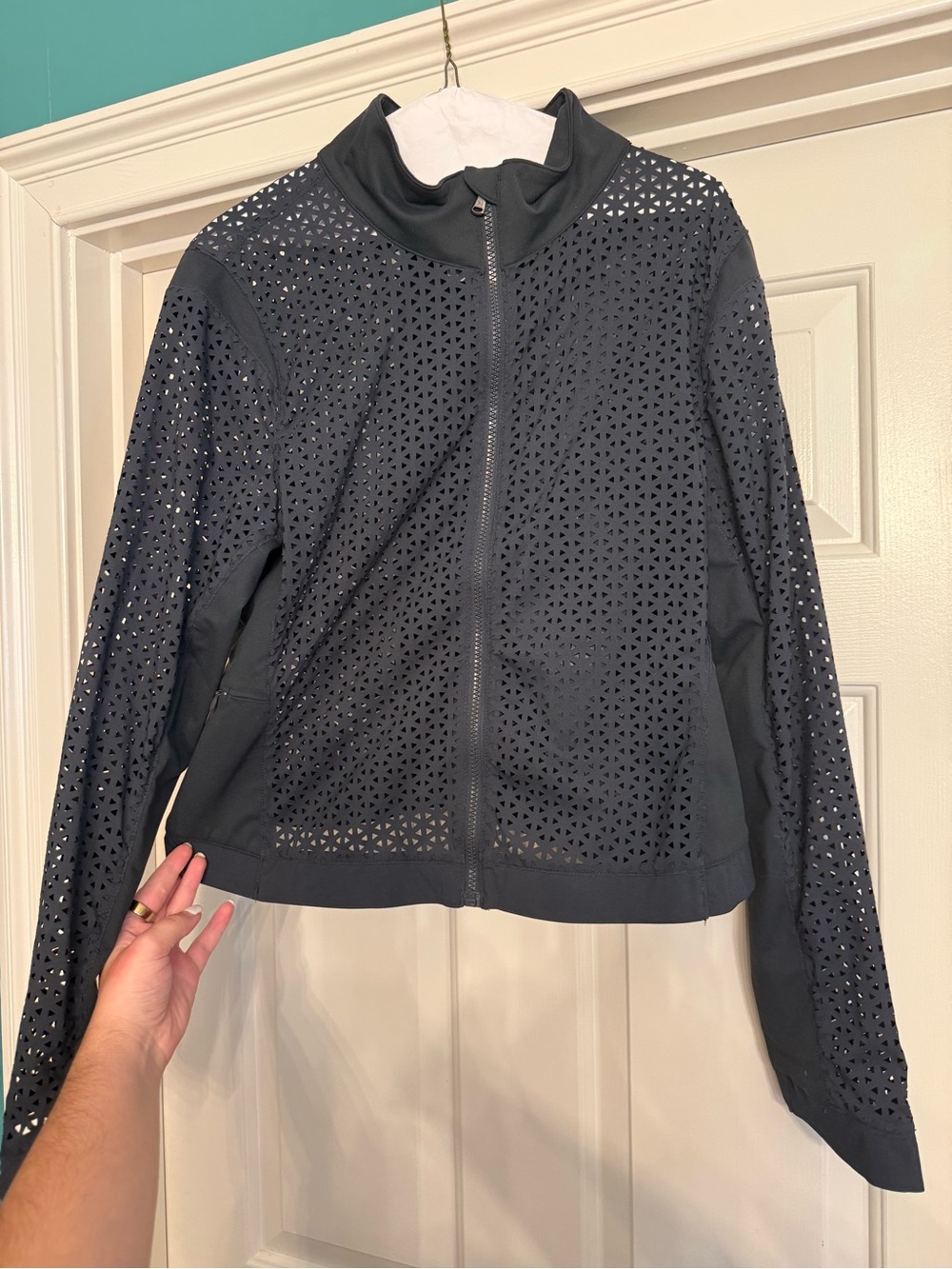 Under Armour Charcoal Laser-Cut Full-Zip Bomber Jacket